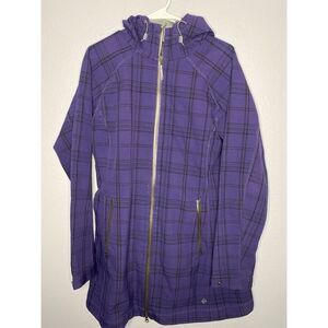 Columbia Dusk 2 Dawn Purple Omni Heat Jacket Plaid Full Zip Hooded Size Large